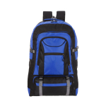 Mochila de viagem com múltiplos bolsos interiores e exteriores cor azul primeira vista