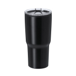 Copo de aço inoxidável de parede dupla e doseador 580 ml cor preto primeira vista