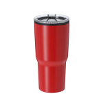Copo de aço inoxidável de parede dupla e doseador 580 ml cor vermelho primeira vista