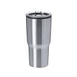 Copo de aço inoxidável de parede dupla e doseador 580 ml cor prateado primeira vista