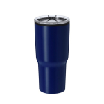 Copo de aço inoxidável de parede dupla e doseador 580 ml cor azul-marinho primeira vista