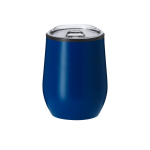 Copo térmico de aço inoxidável com tampa transparente 330 ml cor azul primeira vista