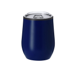 Copo térmico de aço inoxidável com tampa transparente 330 ml cor azul-marinho primeira vista
