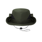 Chapéu de poliéster estilo safari com cordão de transporte ajustável cor verde primeira vista