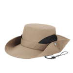 Chapéu de poliéster estilo safari com cordão de transporte ajustável