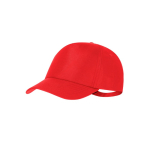Boné de poliéster rPET ajustável com fivela metálica UV50 cor vermelho primeira vista