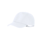 Boné de poliéster rPET ajustável com fivela metálica UV50 cor branco primeira vista