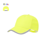 Boné fluorescente para criança de poliéster com fecho de velcro