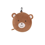 Kit apoio de cabeça/máscara de dormir para criança em estojo de urso cor castanho primeira vista