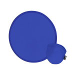 Frisbee de rPET fácil de dobrar com bolsa individual a condizer cor azul primeira vista