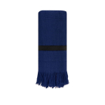 Toalha de algodão com franja a condizer nas pontas 290 g/m2 cor azul primeira vista