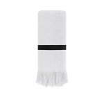Toalha de algodão com franja a condizer nas pontas 290 g/m2 cor branco primeira vista