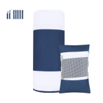 Toalha de praia com bolsa e bolso impermeável na ponta 200 g/m2 cor azul-marinho primeira vista