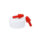 Tampões de silicone para os ouvidos em estojo branco redondo