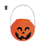 Cesto de Halloween com design de abóbora e pega