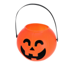 Cesto de Halloween com design de abóbora e pega segunda vista