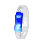 Pulseira para eventos com luzes LED com interruptor ON/OFF cor azul-claro primeira vista