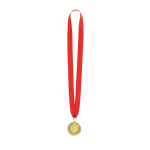 Medalha de vencedor de acabamento dourado com relevo nas bordas cor dourado primeira vista