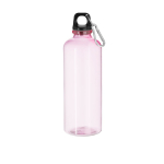 Garrafa de rPET de corpo translúcido com mosquetão na tampa 630 ml cor cor-de-rosa primeira vista