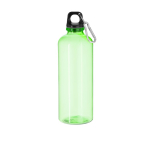 Garrafa de rPET de corpo translúcido com mosquetão na tampa 630 ml cor verde-claro primeira vista