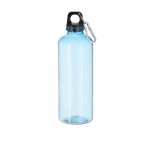 Garrafa de rPET de corpo translúcido com mosquetão na tampa 630 ml cor azul-claro primeira vista