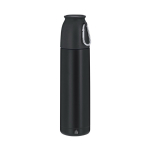 Termos com chávena de 120 ml de aço inoxidável reciclado 500 ml cor preto primeira vista