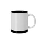 Caneca de cerâmica com detalhes coloridos para sublimação 350 ml cor preto primeira vista