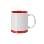 Caneca de cerâmica com detalhes coloridos para sublimação 350 ml cor vermelho primeira vista