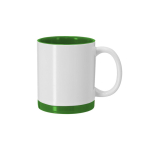 Caneca de cerâmica com detalhes coloridos para sublimação 350 ml cor verde primeira vista