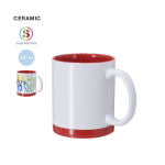Caneca de cerâmica com detalhes coloridos para sublimação 350 ml