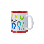 Caneca de cerâmica com detalhes coloridos para sublimação 350 ml segunda vista