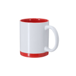 Caneca de cerâmica com detalhes coloridos para sublimação 350 ml terceira vista