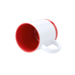 Caneca de cerâmica com detalhes coloridos para sublimação 350 ml quarta vista