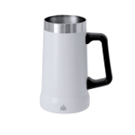 Caneca de aço inoxidável reciclado de parede dupla 700 ml cor branco primeira vista