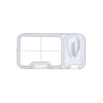 Porta-comprimidos, 4 compartimentos e lâmina para partir comprimidos cor branco primeira vista