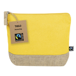 Nécessaire de algodão com certificação Fairtrade e base de juta cor amarelo primeira vista