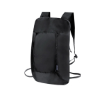 Mochila completamente dobrável de rPET em várias cores cor preto primeira vista