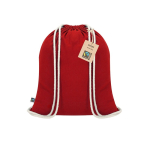 Mochila de cordão de algodão com certificação Fairtrade 140 g/m2 cor vermelho primeira vista