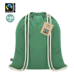 Mochila de cordão de algodão com certificação Fairtrade 140 g/m2