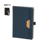 Caderno com bolso exterior/detalhe castanho de PU, folhas A5 pautadas