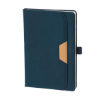 Caderno com bolso exterior/detalhe castanho de PU, folhas A5 pautadas segunda vista