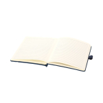 Caderno com bolso exterior/detalhe castanho de PU, folhas A5 pautadas quinta vista