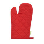 Manopla de algodão orgânico revestido de borracha na parte superior cor vermelho primeira vista