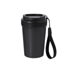 Copo com acabamento frost e tampa hermética com doseador 400 ml cor preto primeira vista