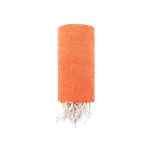 Páreo fino de algodão reciclado e rPET com franja branca 180 g/m2 cor cor-de-laranja quarta vista