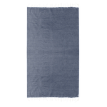 Páreo fino de algodão reciclado e rPET com franja branca 180 g/m2 cor azul-marinho primeira vista