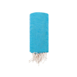 Páreo fino de algodão reciclado e rPET com franja branca 180 g/m2 cor azul-claro quarta vista
