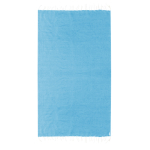Páreo fino de algodão reciclado e rPET com franja branca 180 g/m2 cor azul-claro primeira vista