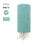 Páreo fino de algodão reciclado e rPET com franja branca 180 g/m2