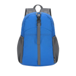 Mochila de poliéster rPET dobrável para tamanho pequeno cor azul primeira vista